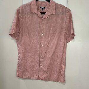 Lands' End Men's Casual Pink Button Down Shirt